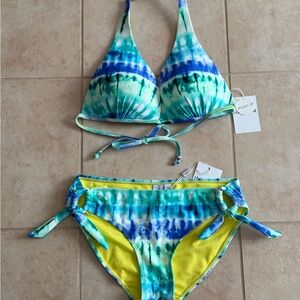 Ingear Tie-Dye Bikini Swimsuit Set with Push Up Bra- 2pc - Women's Medium Size M